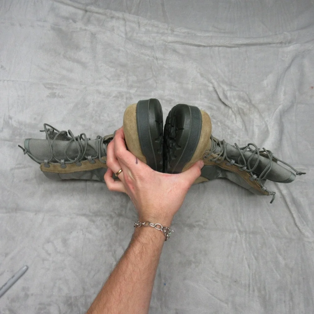 Mens Combat Boots US4 Military Lace‎ Up Vibram Sole Suede Closed Toe ASTMF2413